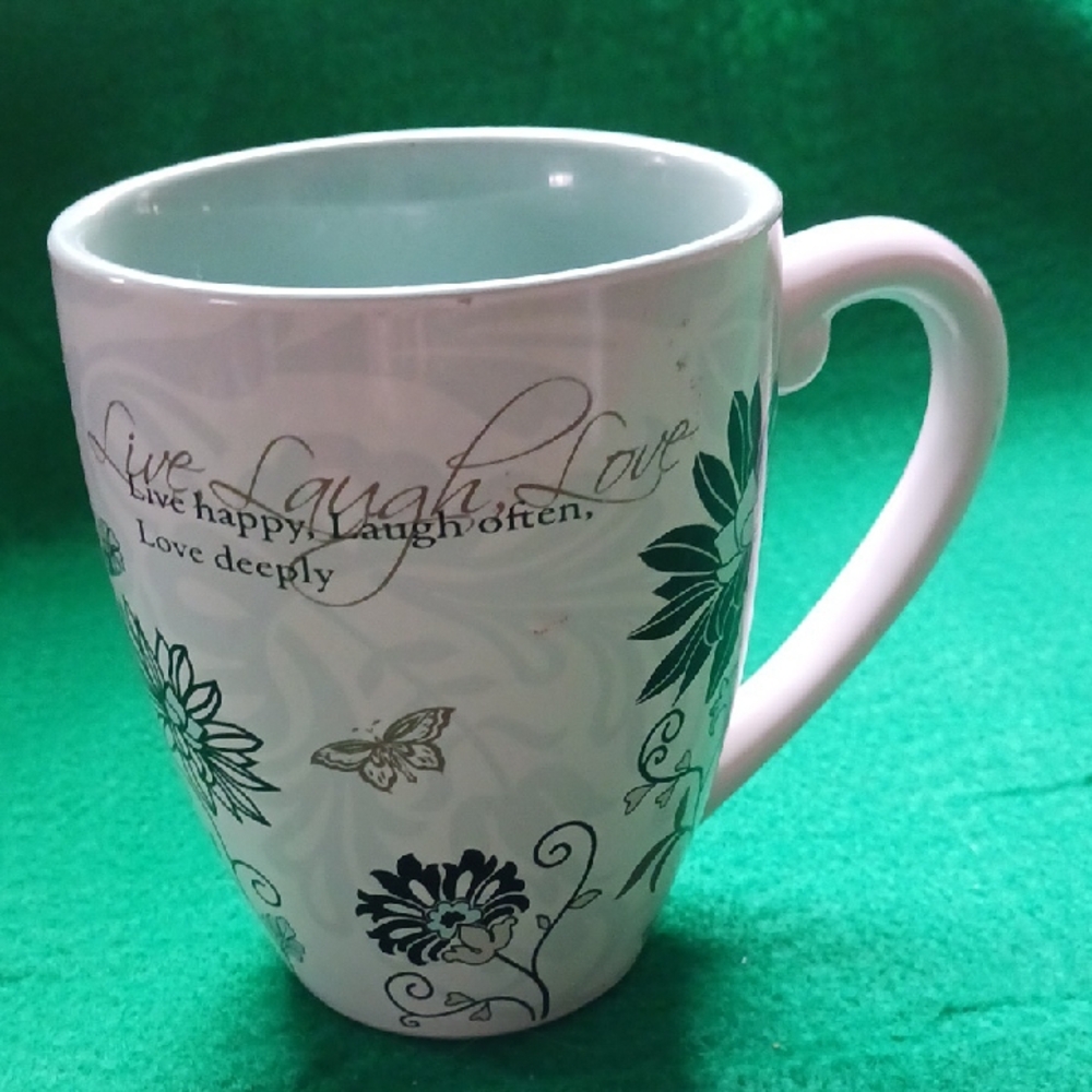 Floral White Mug with  Quote